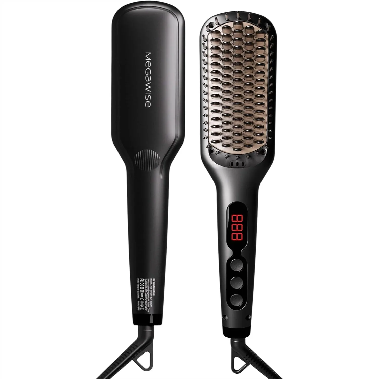 

Ceramic Ionic Hair Straightener Brush, MCH Fast 20s Heating with Auto-Off Safety, Anti-Scald Universal Dual Voltage, Rotatable