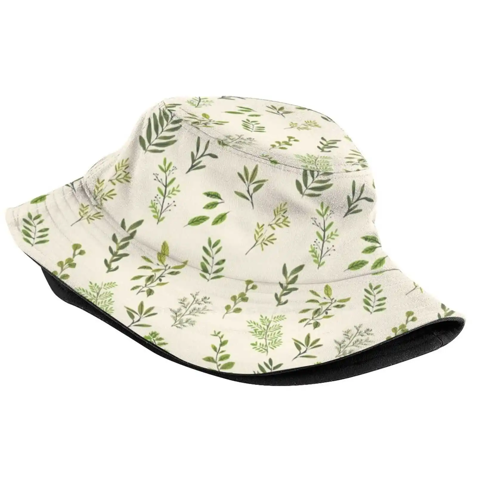 Leaf Pattern Outdoor Sun Fishing Panama Hats Leaf Leaves Surface Design Garden Botanical Floral Flower Gouache Watercolour