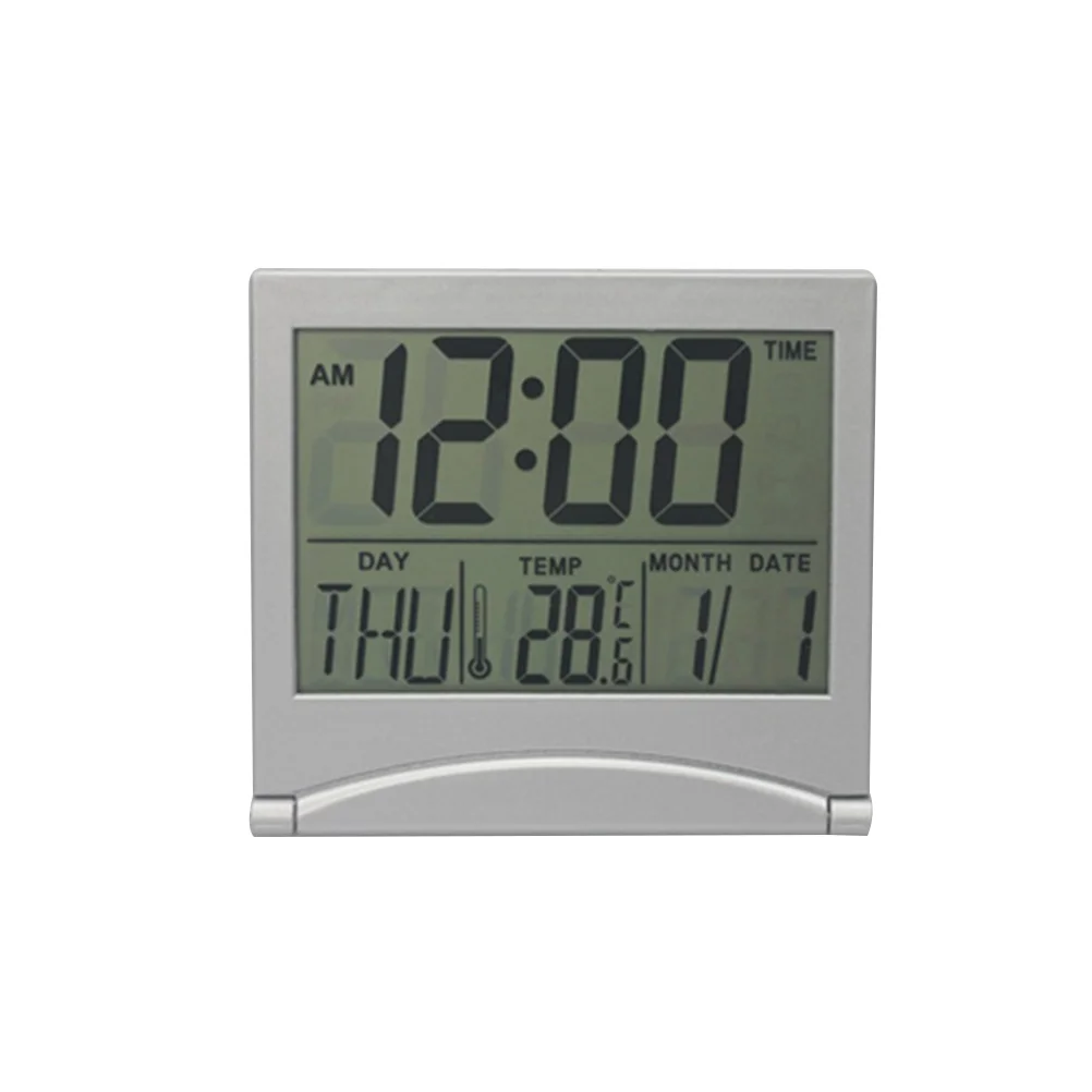 

Mirror Alarm Creative Digital Clock Temperature LCD Folding Wall Desk Ultrathin Travel Calendar Clock