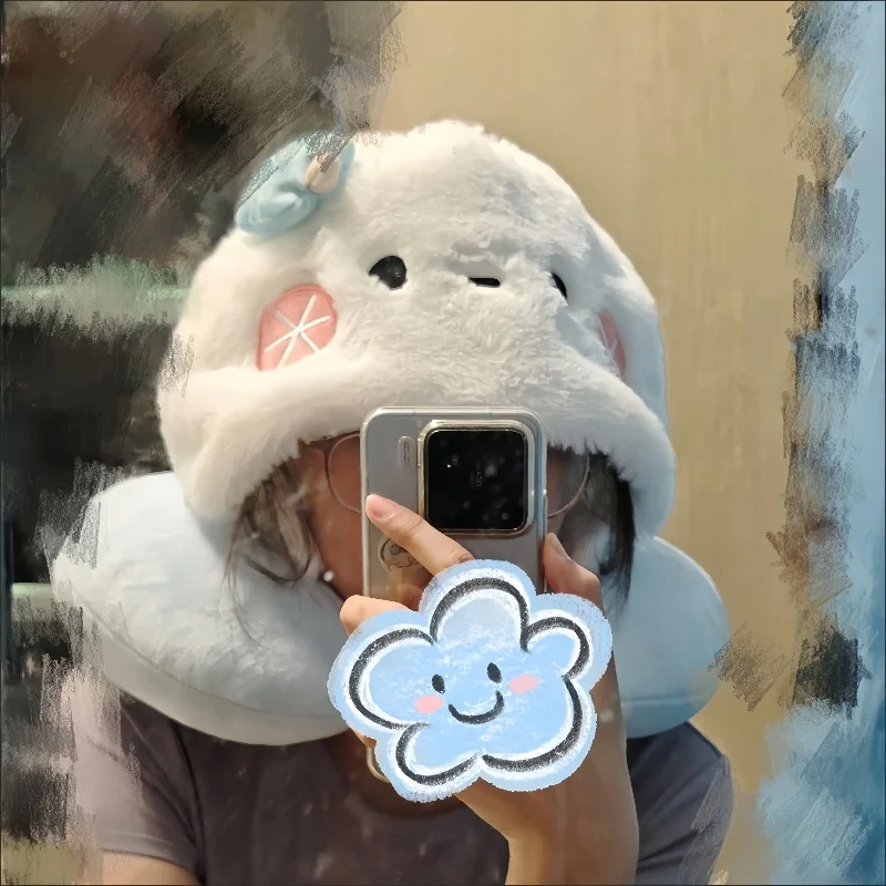

Love And Deep Space Plush Neck Pillow Napping Pillow Car Travel Portable Neck Protection Gift For Girlfriend Bedroom Ornament