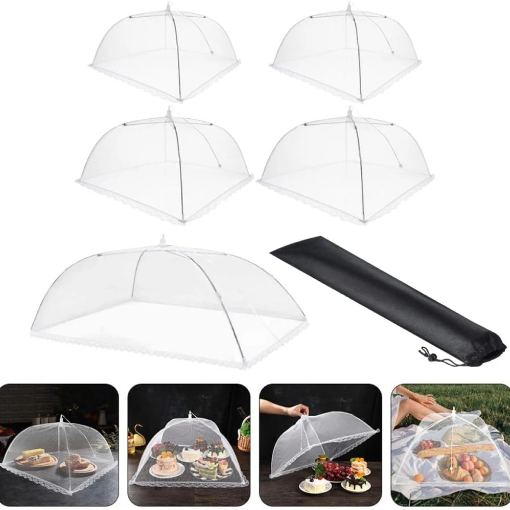 

Чехлы для еды для использования на улице - 1 очень большой и 4 больших палатки для еды, принадлежности для пикников и вечеринок у бассейна, раскладные и складные.