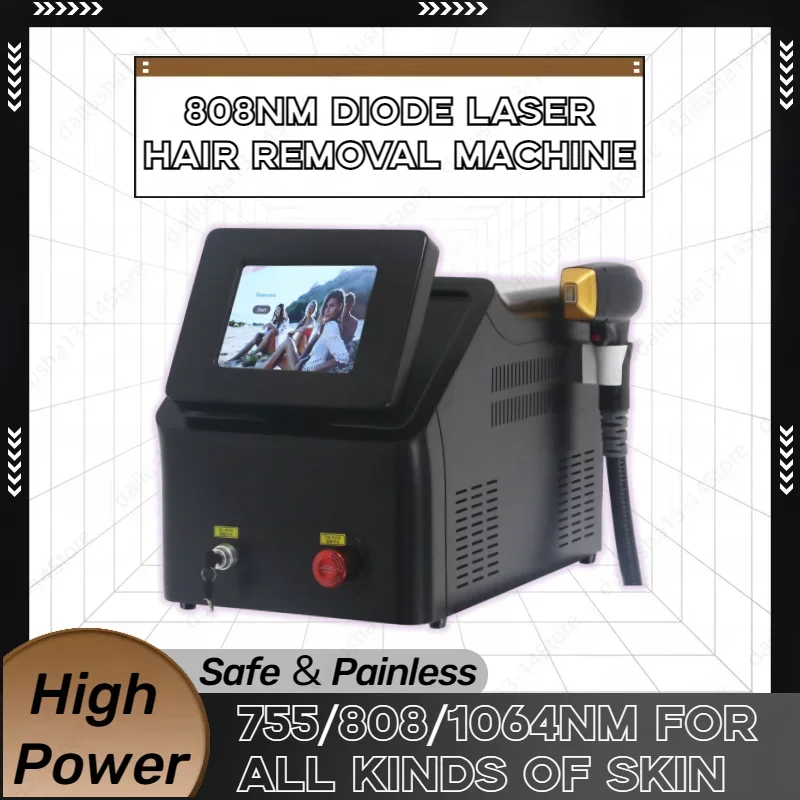 

Painless 808 Diode Laser Hair Removal Machine 2000W High Power Ice Platinum 3 Wavelength 755 808 1064 for Salon