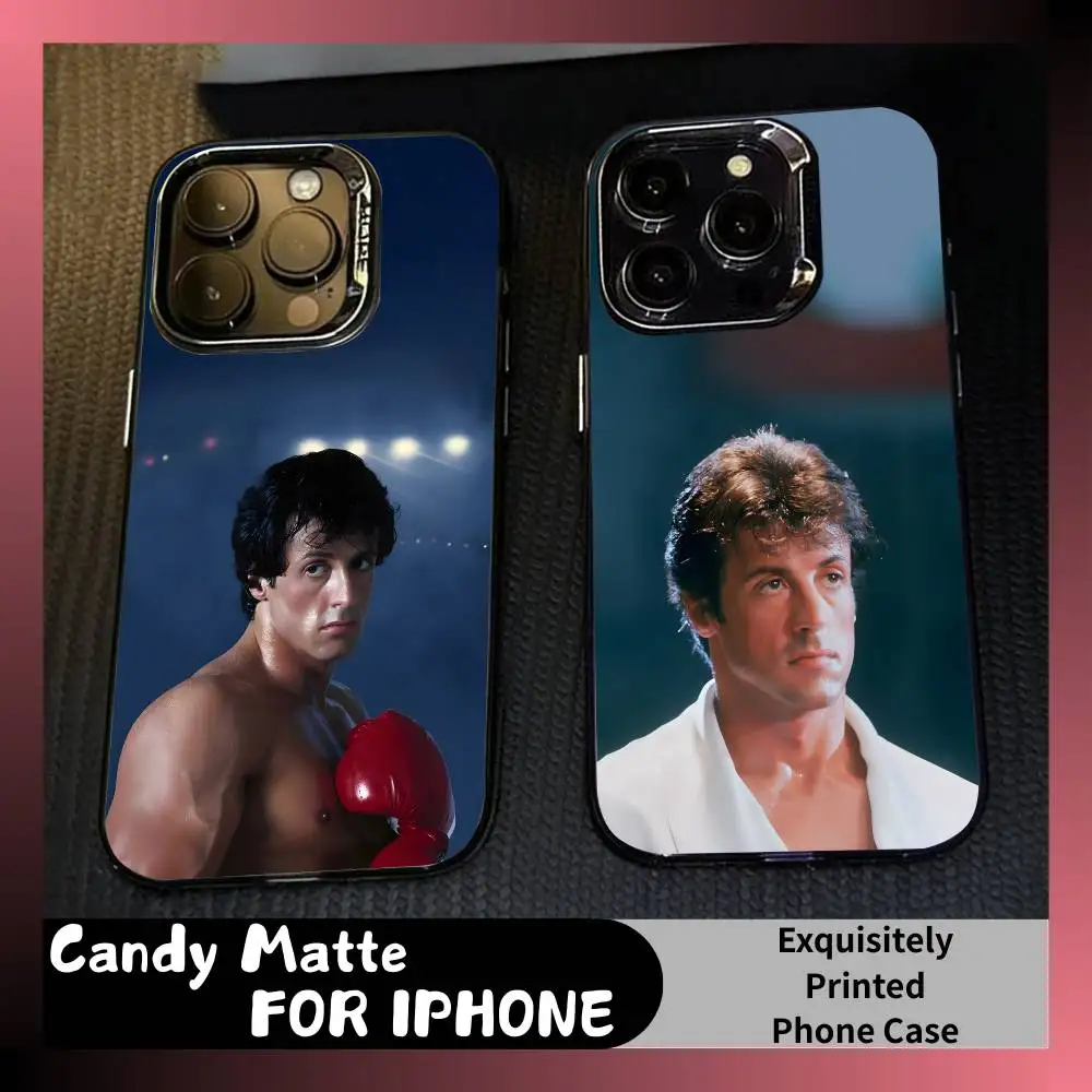 

Tough Guy Stallone Actor Phone Case For iPhone 16 17 15 14 12 13 Pro Max Black Candy Matte Shockproof Cover