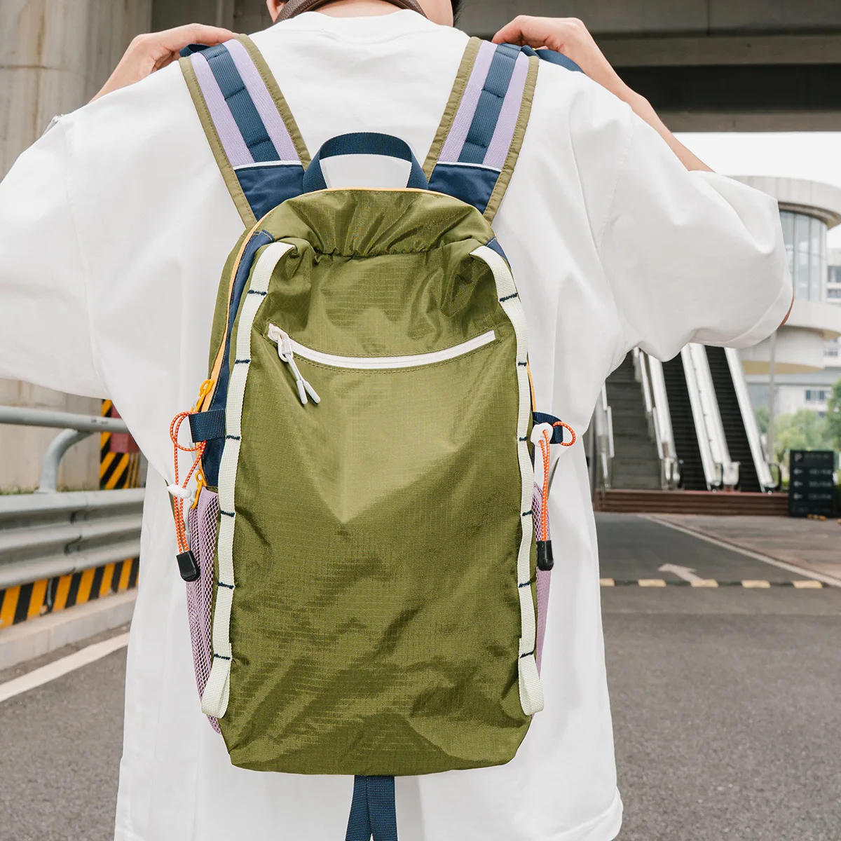 حقيبة ظهر من قماش النايلون المقاوم للماء، حقيبة ظهر كاجوال وخفيفة الوزن للمشي لمسافات طويلة، حقيبة سفر خارجية قابلة للحجب الألوان #4