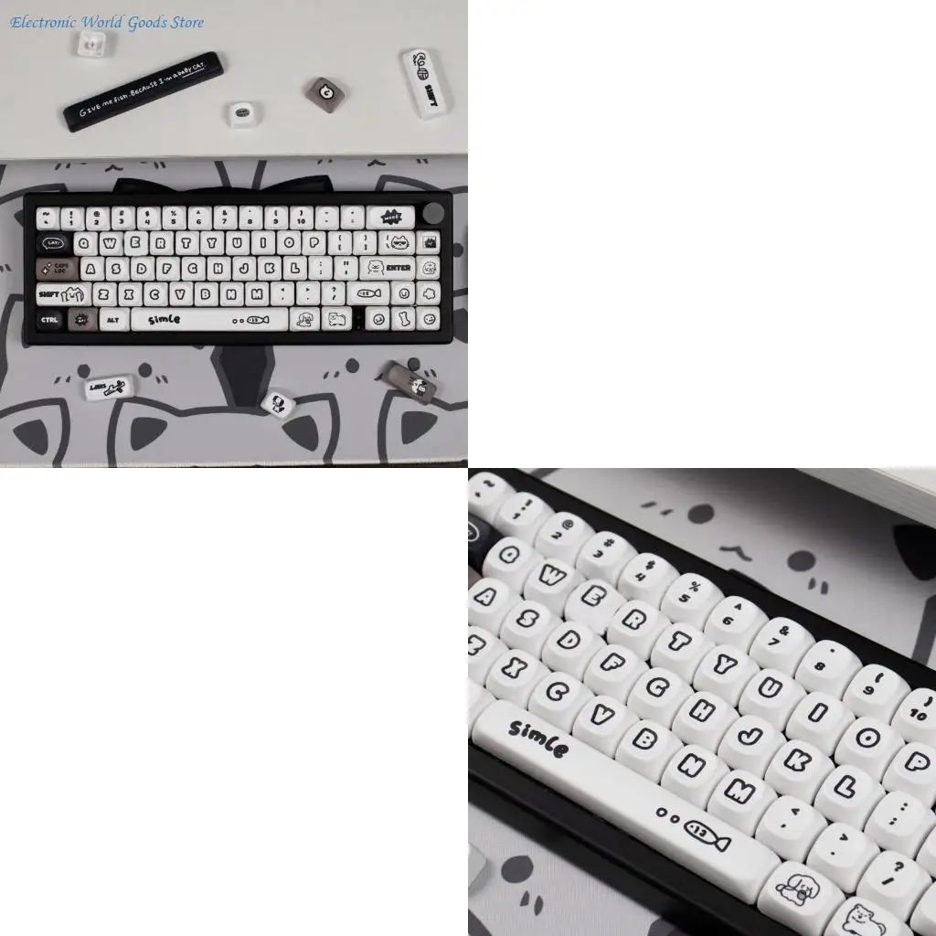 

A3PD Keycaps for Mechanical Keyboards MOA Profile Dyes Sublimation PBT 140Key Cats and Puppy Design Compatible