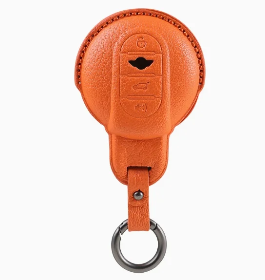 Goat Skin Car Key Case cover shell For BMW MINI COOPER S ONE JCW F54 F55 F56 F57 F60 CLUBMAN COUNTRYMAN Protector Fob Keychain - view 4