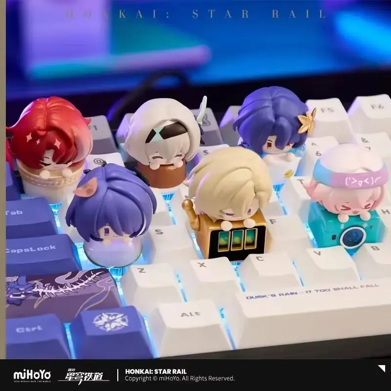 Mihoyo Genuine Honkai Star Rail V2 Keycap Blind Box Stackable Figurine Desktop Decoration Ornament Trendy Collectible Gift