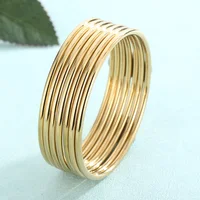 Bracelet Simple en acier inoxydable pour femmes et hommes, couleur or argent, fil géométrique rond, bijoux tendance, cadeaux 5