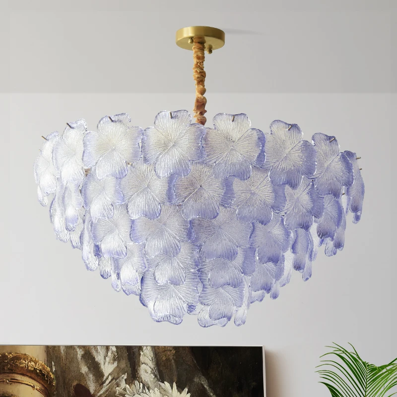 

Living Room Chandelier French Cream Style Flower Bedroom Lamp 2025 New Modern Light Luxury Glass Hall Main Chandelier Lamp