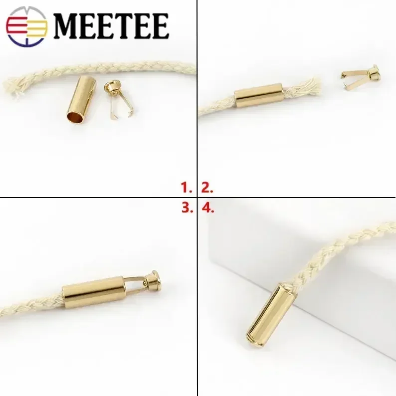 20/50 pz Cavo di Metallo End Stopper Corde di Corda Blocco Pantaloni Maglione Pulsante Fibbie Pantaloni FAI DA TE Clip di Chiusura Indumento Accessori Per Cucire