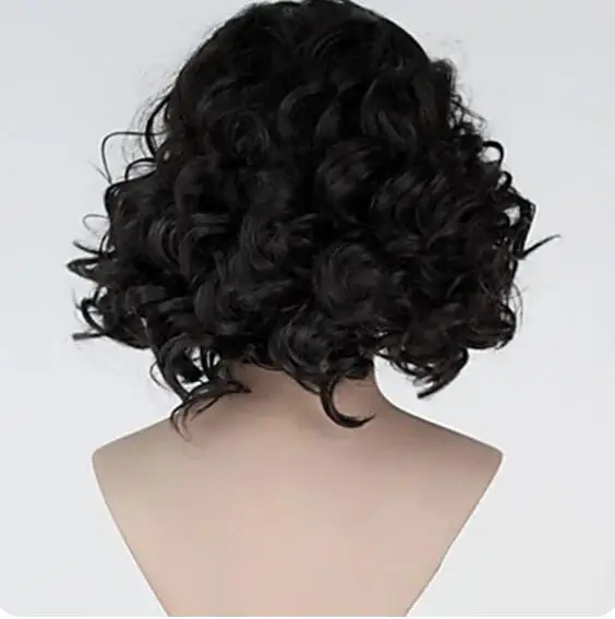 Synthetic Hair Wigs Brown Short Curly Layered Wig for Men