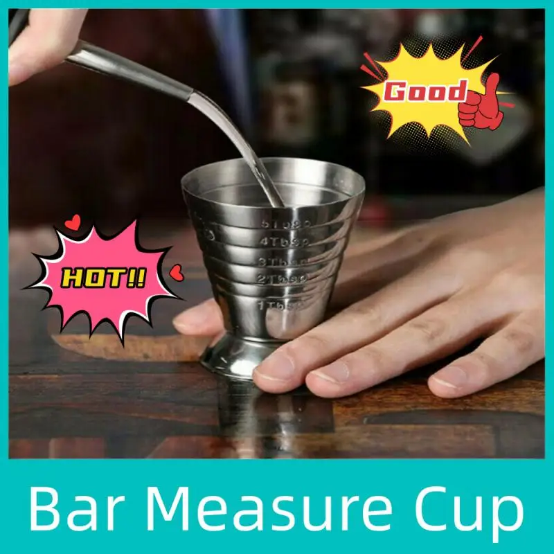 

75ML Stainless Steel Measure Cup Cocktail Tool Bar Mixed Drink Accessories 3 In 1 Cocktail Tools Bar Jigger Cup
