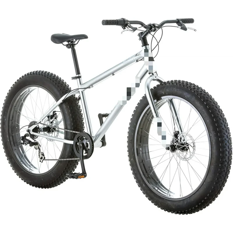 

Горный велосипед AQMongoose Malus Fat Tire. Широкие ручки шириной 4 дюйма. Стальная рама. Скоростной трансмиссия. Задний переключатель