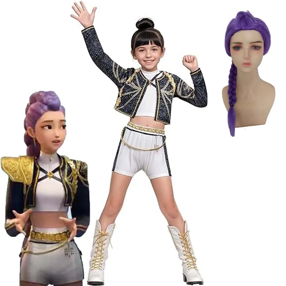 أزياء رومي للفتيات للأطفال Kpop شيطان الصيادين ملابس تنكرية للأطفال لحفلات أعياد الميلاد وحفلات الهالوين ملابس هدية العيد #1