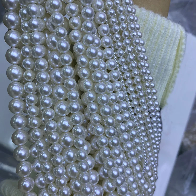 Wholesale 2-16mm Size White Color Nice Quality South Sea Oyster Round Shape Shell Pearls Loose Pearl Strand, 10pcs/lot
