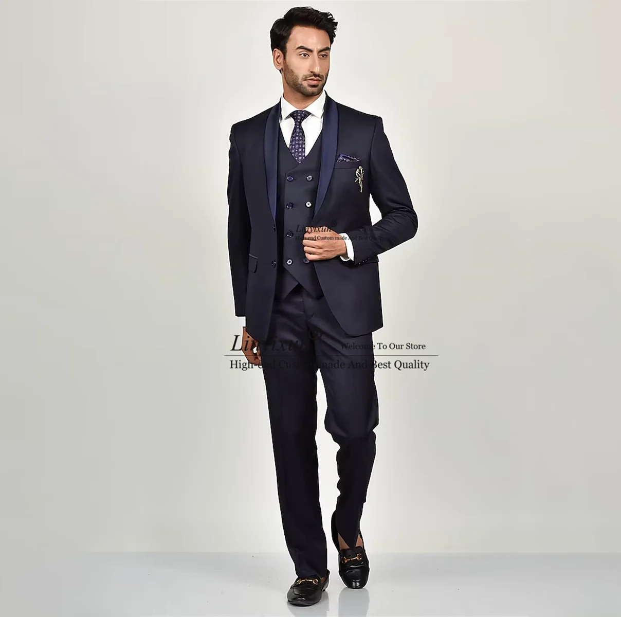 

Classic Men Suit 3 Piece Jacket Vest Pants Set Groom Wedding Tuxedos Business Man Terno Blazer Slim Fit Costume Homme Mariage