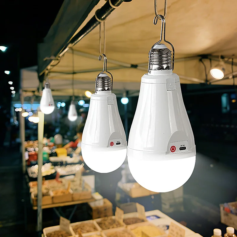 LED Bulb Light Smart Charging Chip Power Failure Emergency 18650 Battery Flicker-Free With Hook Detachable Emergency Bulb〔YY32〕
