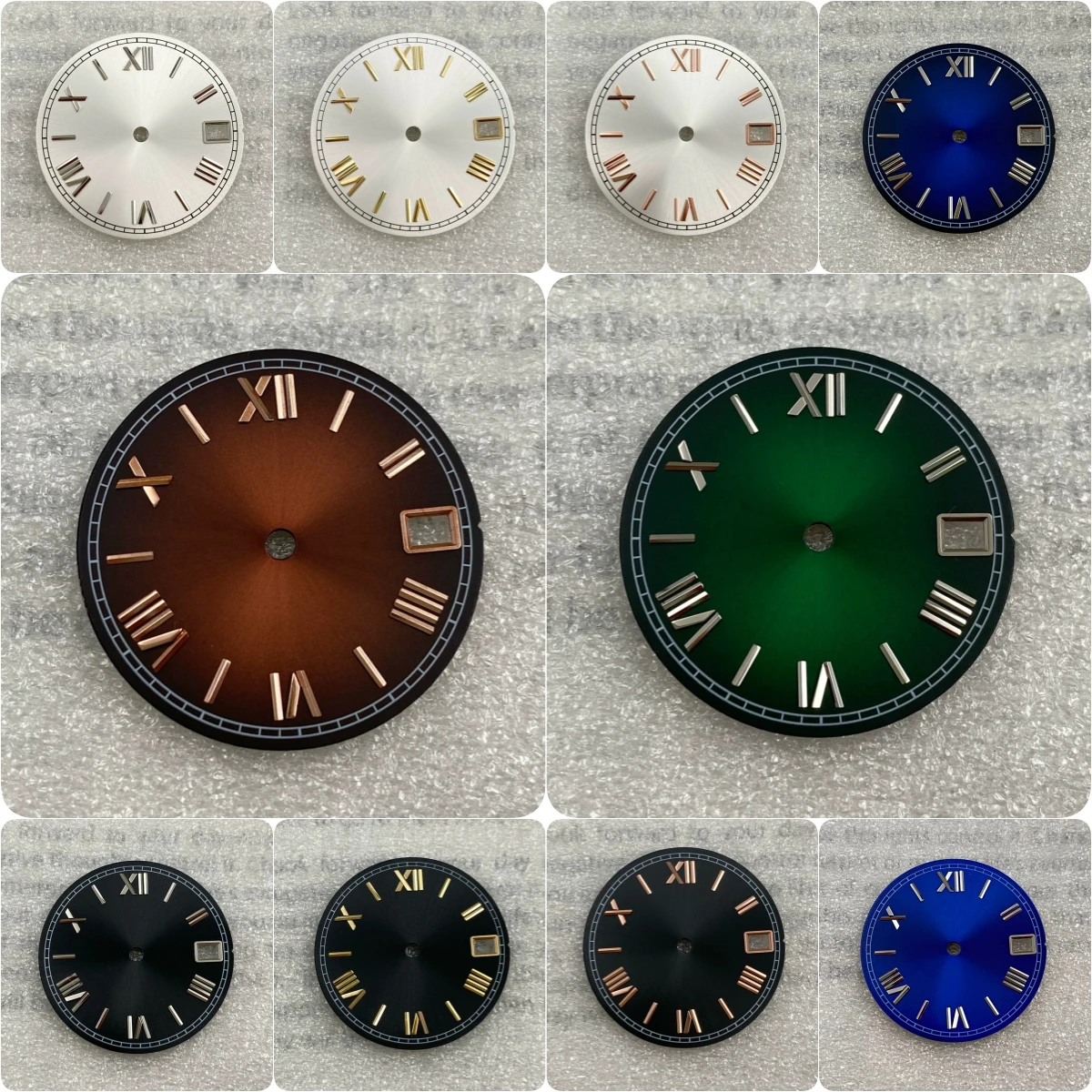 28.5mm Rome Sunburst No Logo NH35 Dial For NH35/NH36  Automatic Movement No Luminous Watch Modification Accessories Custom Logo