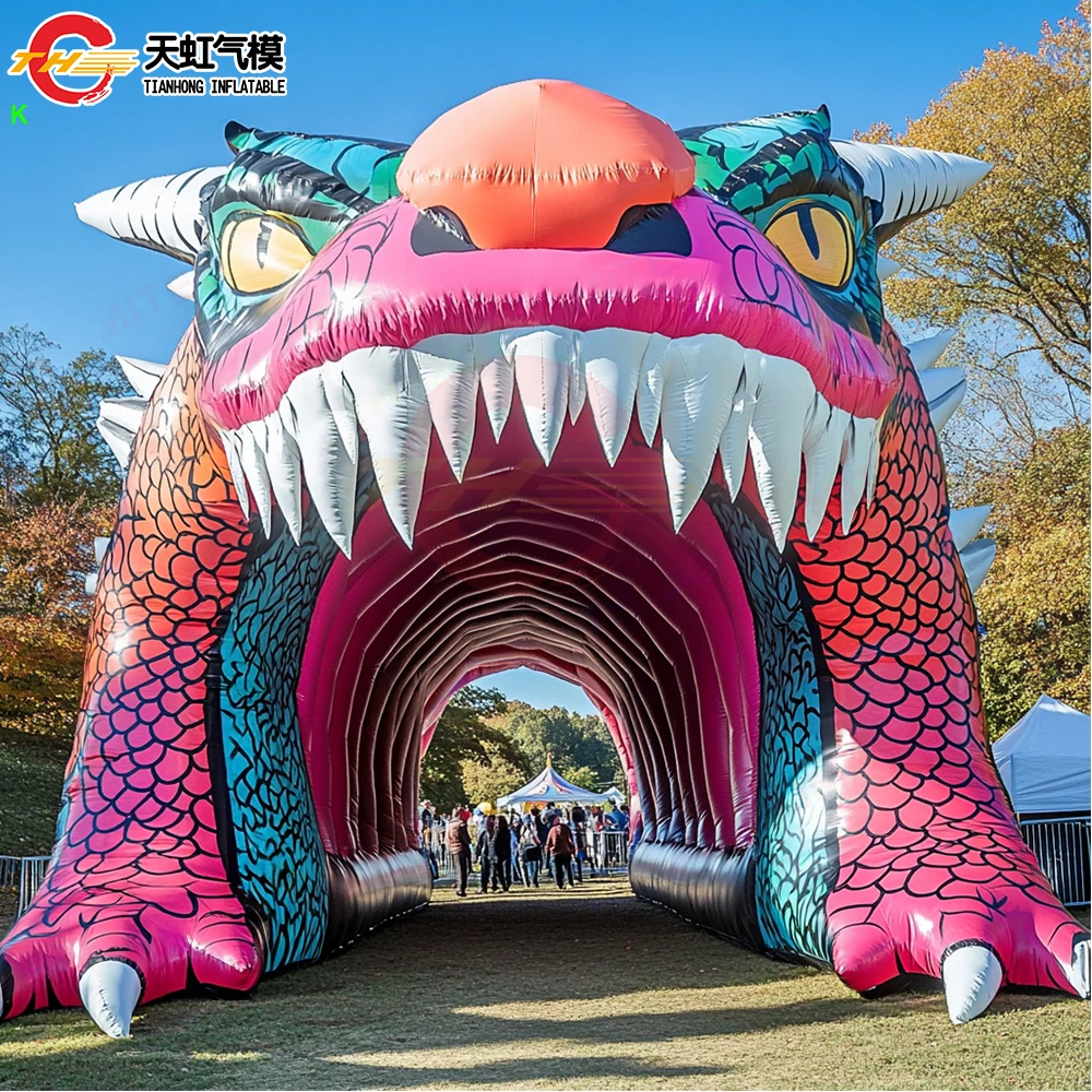 باب مجاني السفينة العملاقة التنين رئيس نفخ نفق خيمة تفجير المرحلة خيمة المأوى مع منفاخ للبيع