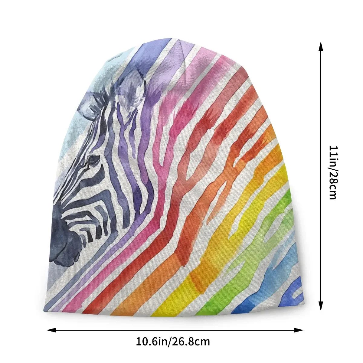 Rainbow Zebra Stripes Unisex Bonnet Winter Outdoor Double Layer Thin Hats For Men Women