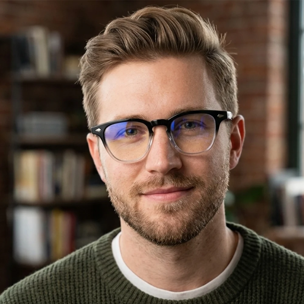 JMISUS 2026 Óculos de Grau Fotocromáticos Quadrados Masculinos com Lentes Progressivas para Miopia e Receita Personalizada
