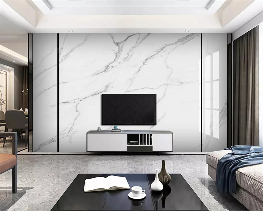 

beibehang Customized modern papier peint bedroom living room high-grade light gray marble background wallpaper papel de parede