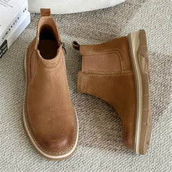 Italian Brand Men's Workwear High Top Shoes Thick Soled Wear-resistant Street Fashion Motorcycle Boots Men's Casual Shoes