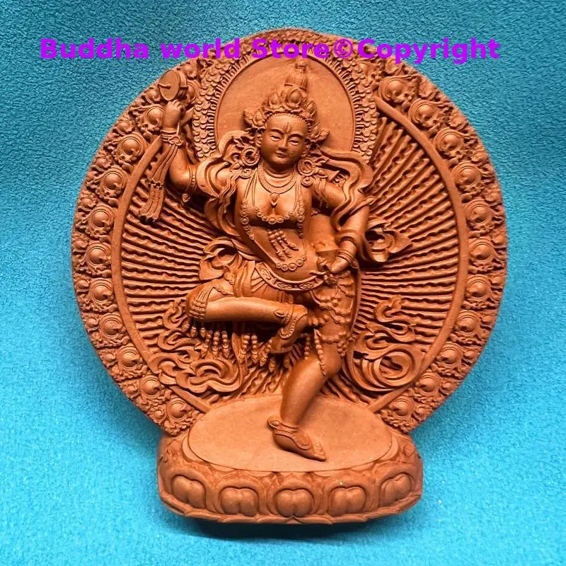 Exclusivo Holy Ma Chik Lap Dron femenino Secret Spell Master hecho a mano arcilla sat-chaya tsha-tsha templo budista lama monje adoración