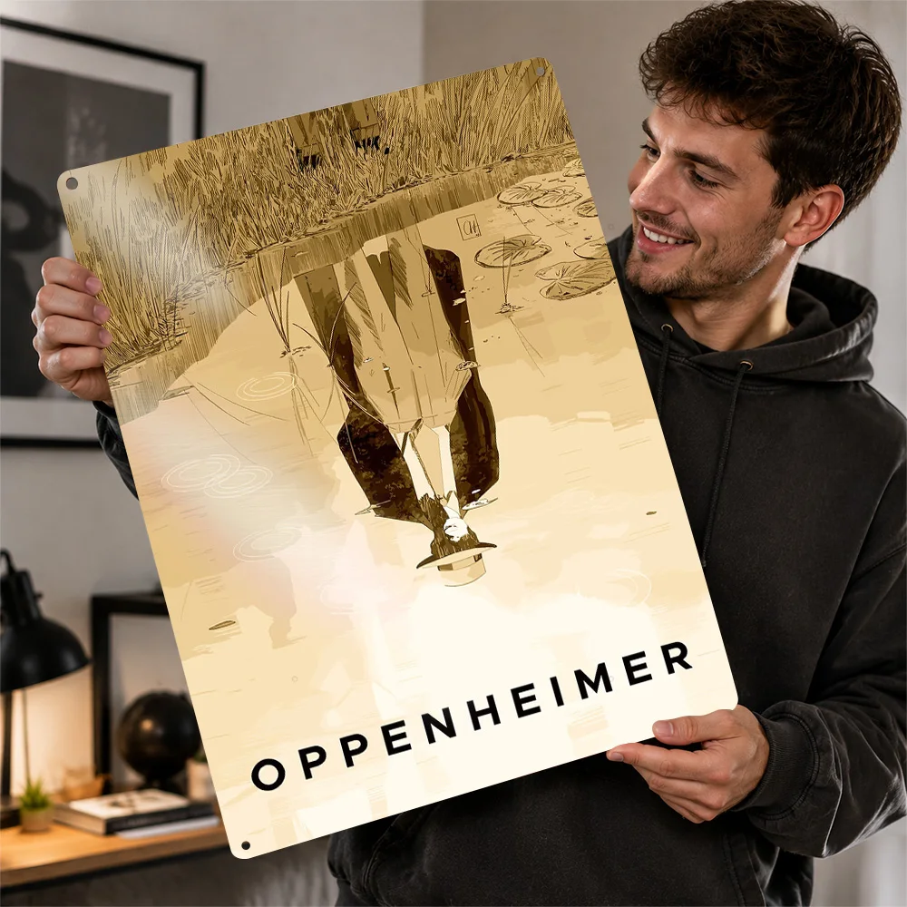 Oppenheimer 3D Texture Metal Poster Customized Wall Art Tin Sign Gift for Mancave Decoration Room Decor Luxury Bar Accessories