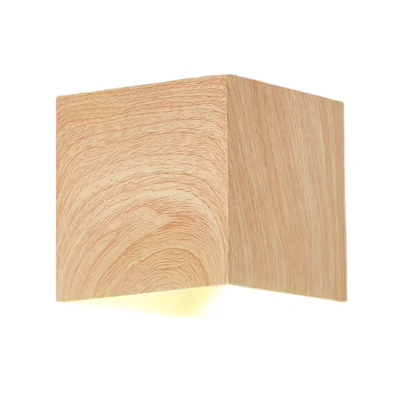 JUN Simple bedroom bedside wood grain wall lamp Nordic study staircase walnut color aisle decoration LED wall lamp