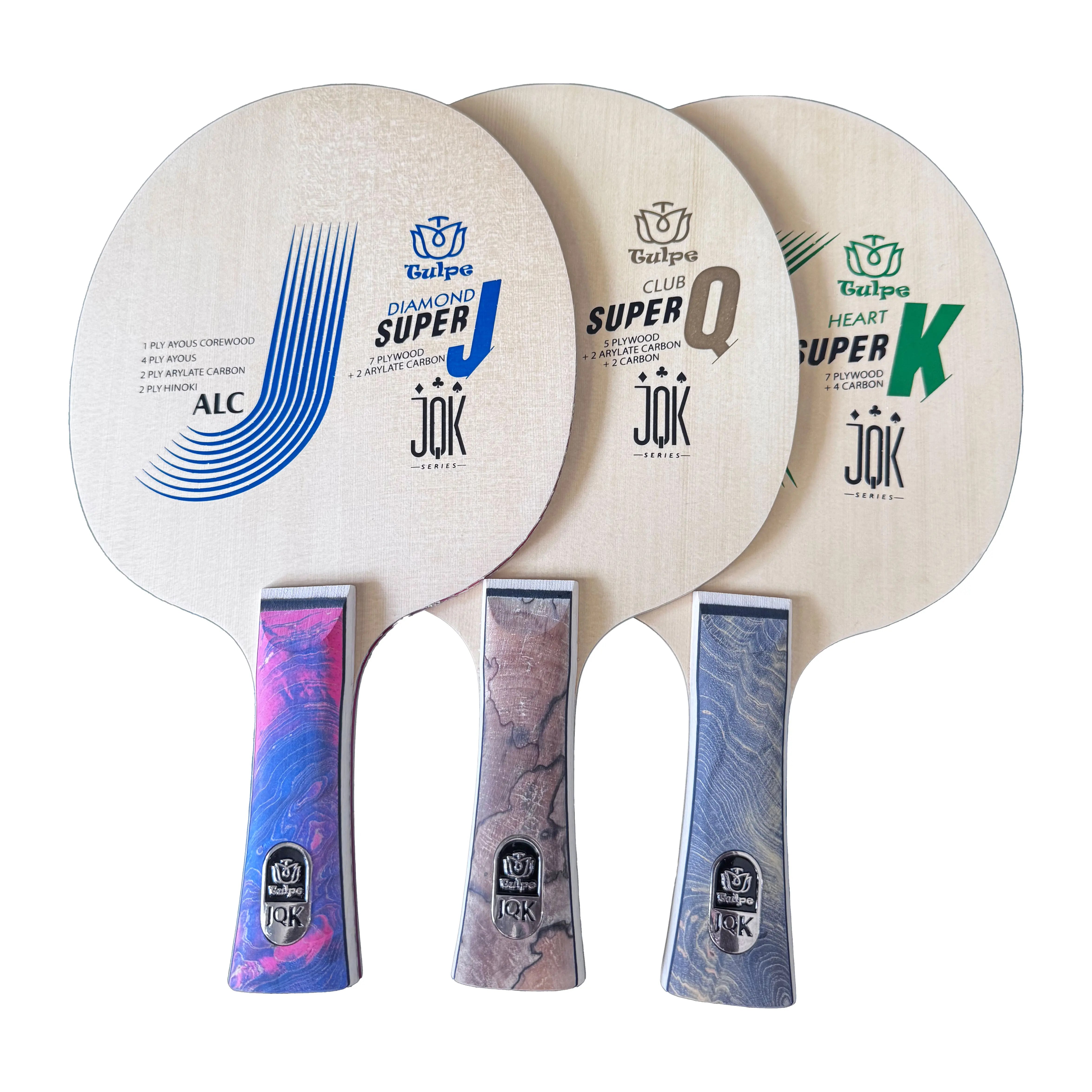 

TULPE J/Q/K Table Tennis Racket Blade Cypress Carbon Fiber DIY Ping Pong Paddle for Fast Attack Advanced Adult with Gift Box Set