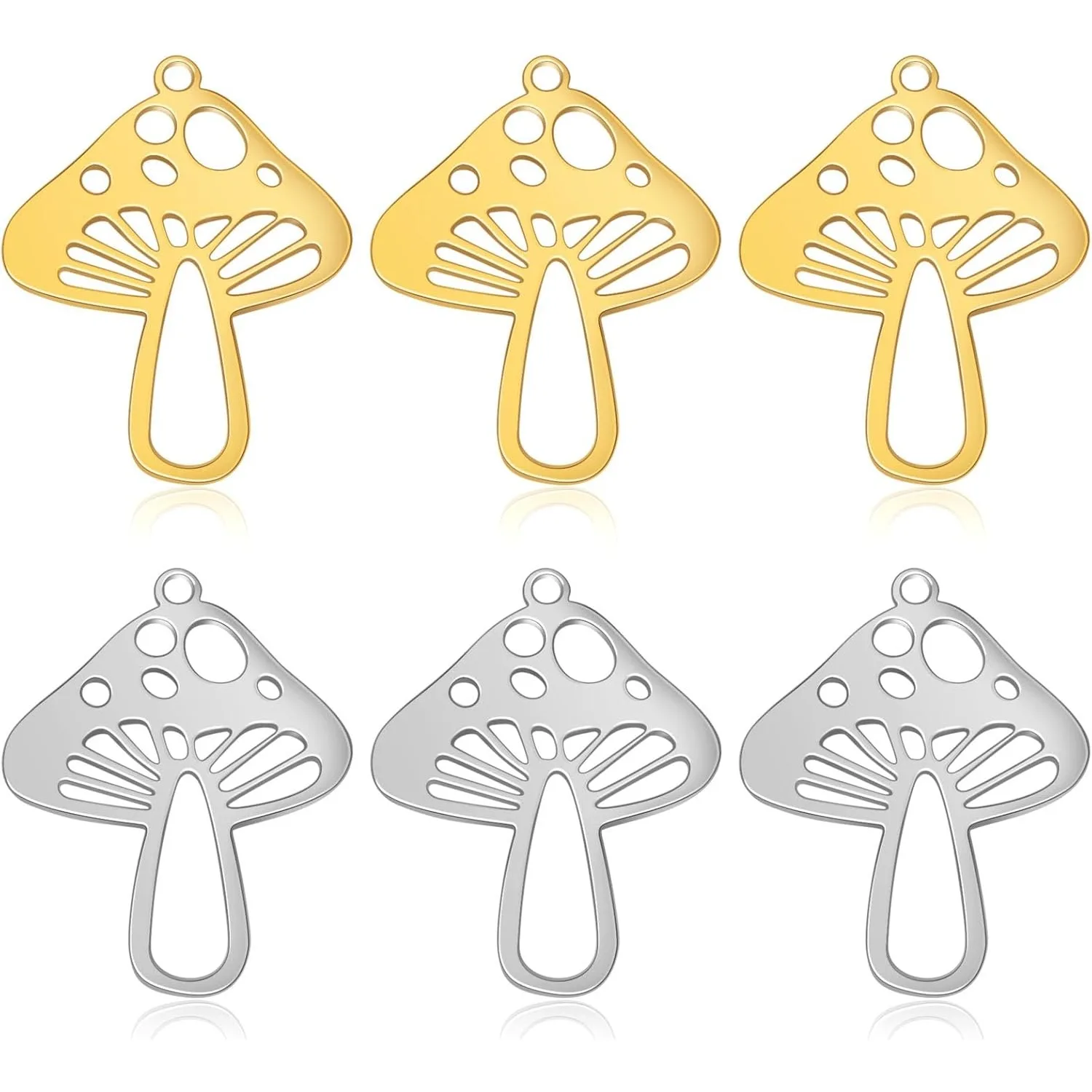 

10pcs Stainless Steel Small Mushroom Charms Cute Mushroom Shape Dangle Pendants for DIY Bracelet Necklace Jewelry Making