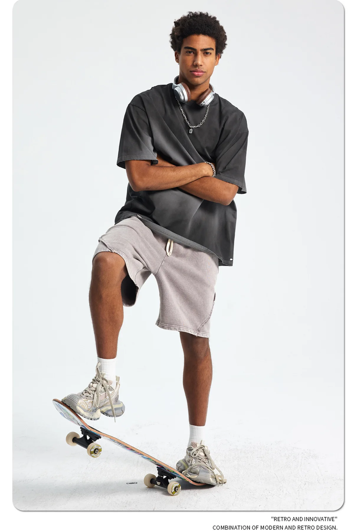 2025 New 430g Tie-Dye Patchwork Washed Vintage Shorts, Heavyweight Distressed Streetwear Unisex Summer Casual Cargo Short Pants