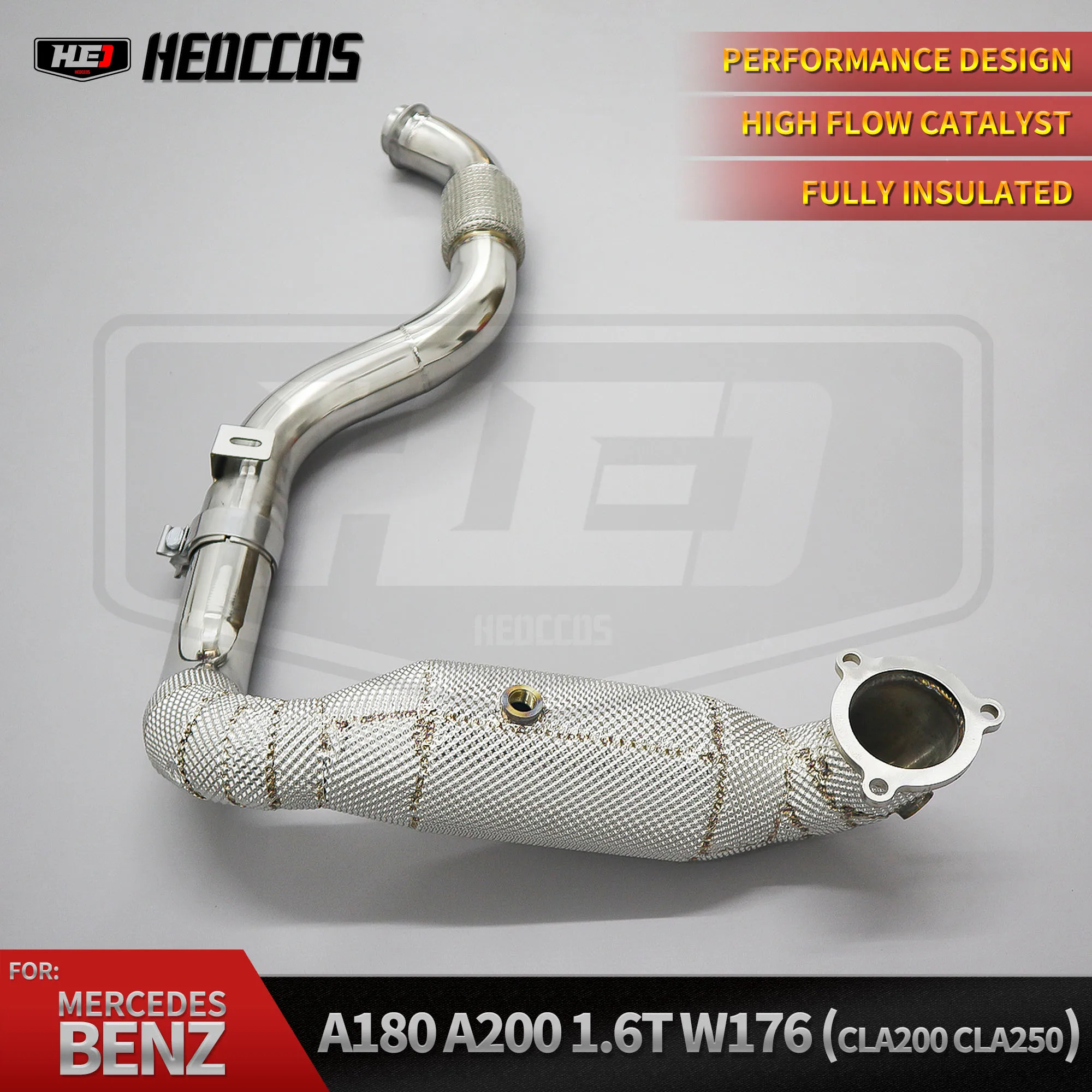 

HEO Exhaust Downpipe for Benz W176 C117 A180 A200 A250 CLA180 CLA200 CLA250 1.6T/2.0T 2013-2018