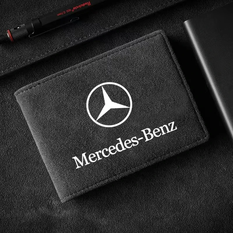 Car Driver License Cover Suede Anti-Fur Car Driving Documents Case Credit Card Holder For Mercedes Benz W210 W211 W212 W221