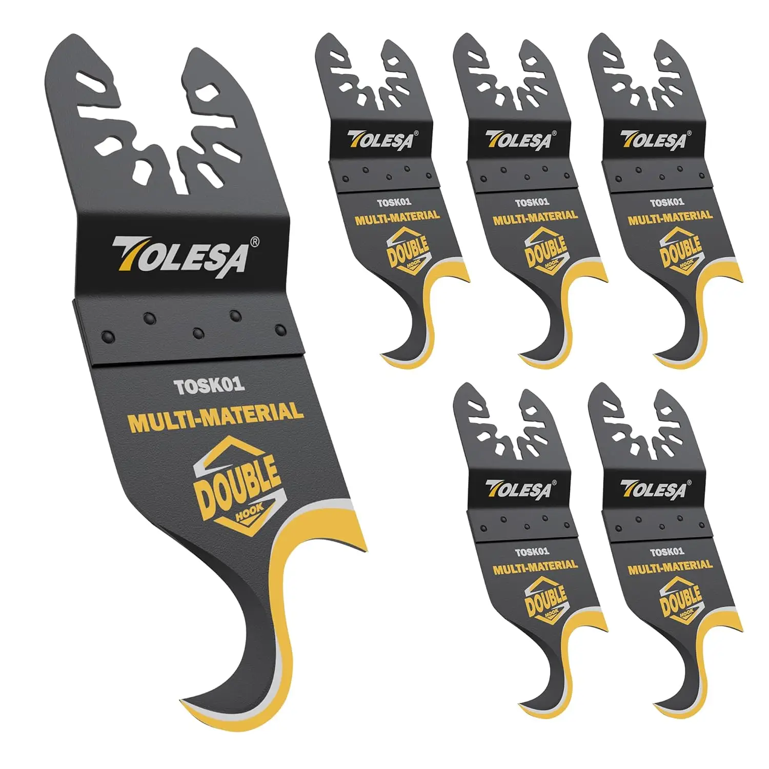 

5-Piece Oscillating Hook Knife Blades for Cutting Soft Materials Like Roofing, Carpet, and Cardboard