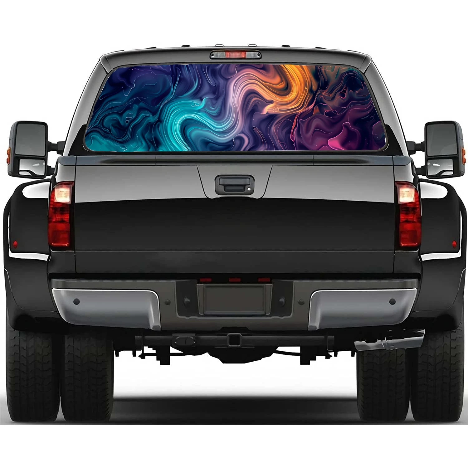 Psychedelic Swirl Pattern Car Rear Window Decal Fit Pickup,Truck,Car Universal See Through Perforated Back Window Vinyl Sticker