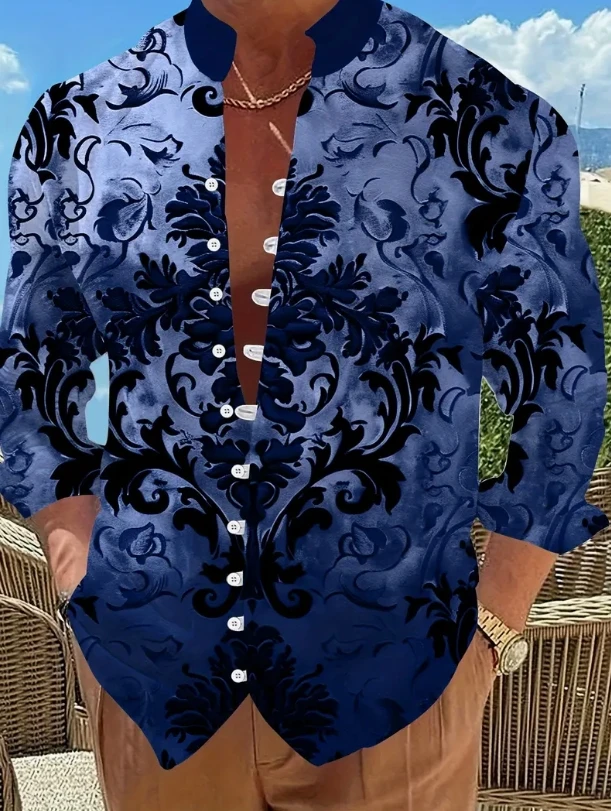 

2026 Men's Shirt Floral Pattern Plant Print Outdoor Street Print Clothing Fashion Designer Casual Comfort