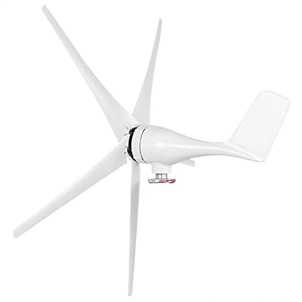 1600W 5 Blade Small Wind Turbine Industrial Energy Equipment Dynamo 48V White Low Vibration Stable Power Generation Easy