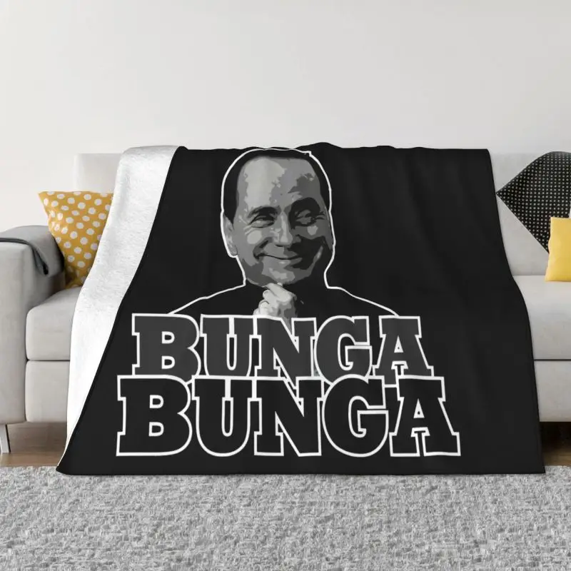 Silvio Berlusconi Bunga Bunga Caso Ruby Escort Per Non Dimenticare Blanket Warm Bedroom Microfiber Cover Blanket Mechanical Wash