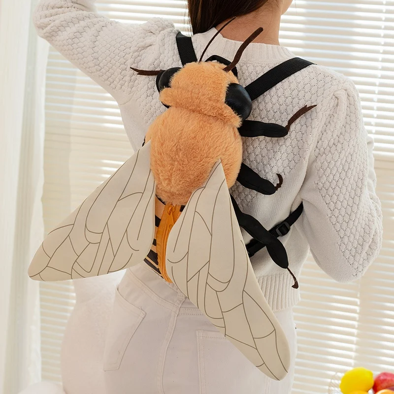 35/40cm kawaii adorável joaninha abelha preenchido animal mochila de pelúcia brinquedo das crianças bonito inseto ombro mochila de pelúcia menino