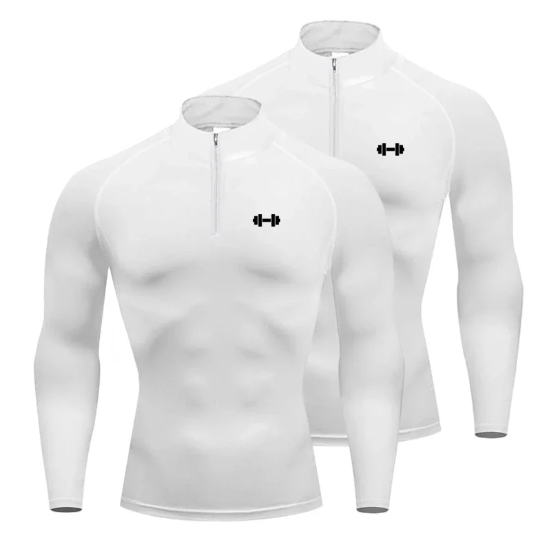 

1/2 Pcs Mens Running T-shirts Compression Fitness Long Sleeve Sports Shirts Autumn Gym Quick Dry Training Exercise Sportswear