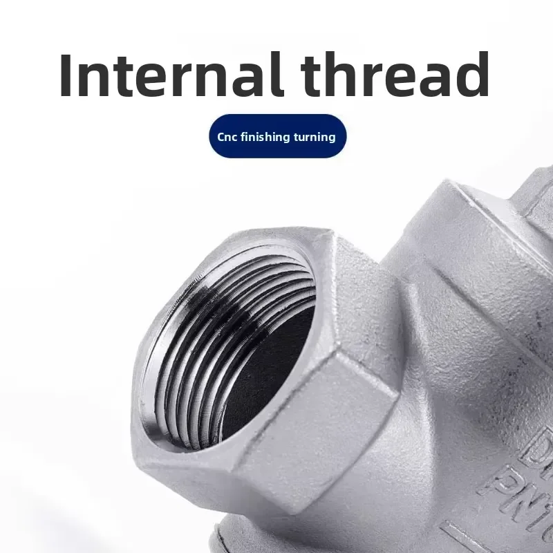304 Stainless Steel Water Pressure Reducing Valve - DN15-DN40 with Pressure Gauge, Water Regulator & Relief Valve