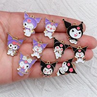10pcs Alloy Drip Oil Charm Cartoon Animal Earring Pendant DIY Keychain Necklace Jewelry Pendant Kawaii Earring Charms