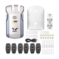 Wafu 019 Remote Control Lock 433Mhz Door lock Invisible Deadbolt Smart Lock With 6 Remote Controllers