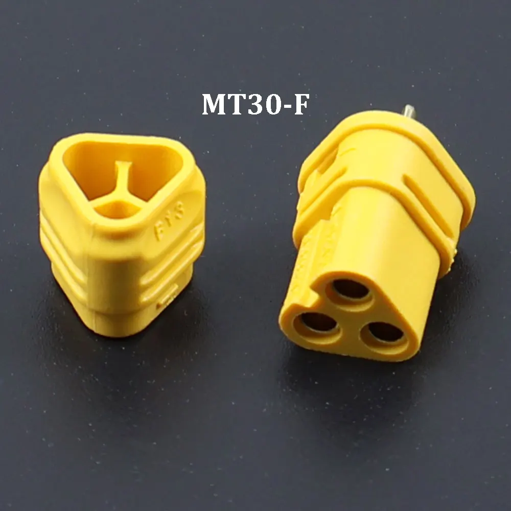 1-10 Pair MT30 M-F plug connector with male/female ends and protective sleeves, low loss three core set MT30-M MT30-F connector