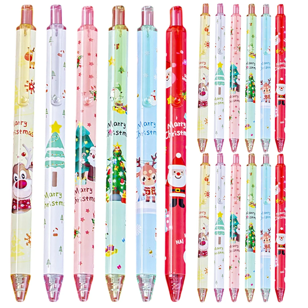 24 Pcs Christmas Gel Pen Writing Sto Pens Adorable The Gift Students Supplies Lovely Shaped Signature Tool