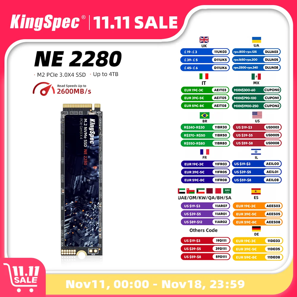 KingSpec SSD M2 512GB NVME SSD 1TB 128GB 256GB 500GB ssd M.2 2280 PCIe Hard Drive Disk Internal Solid State Drive for Laptop