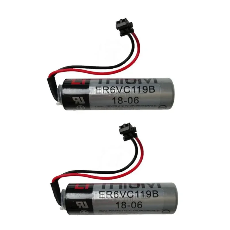 Lotto 10 pz originale nuovo ER6V pacco batteria 3.6V 2400mAh PLC batterie al litio industriali con connettori spine nere