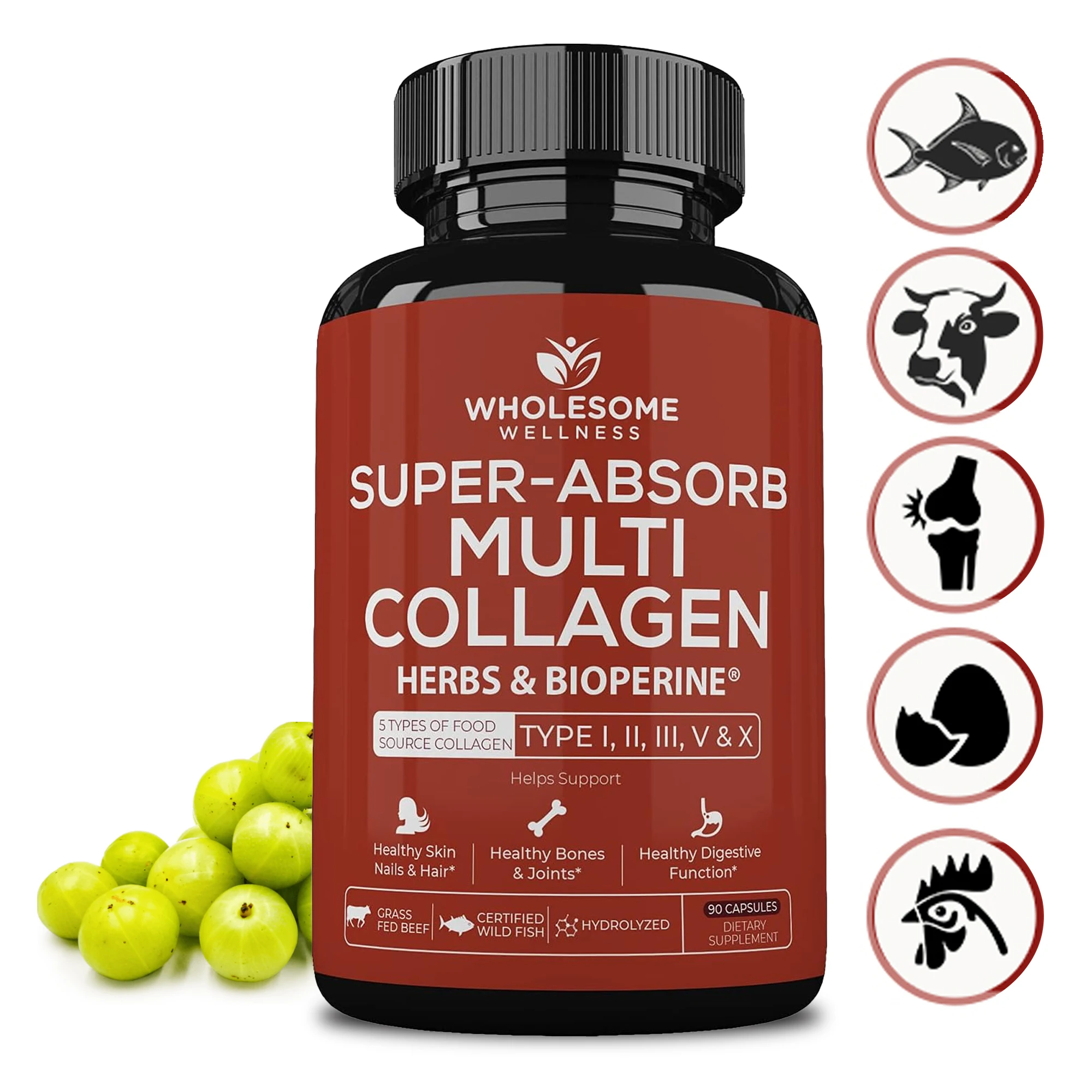 

Супервпитывающий мультиколлаген — содержит черный перец для улучшения впитывания, улучшения пищеварения и укрепления костей и суставов.